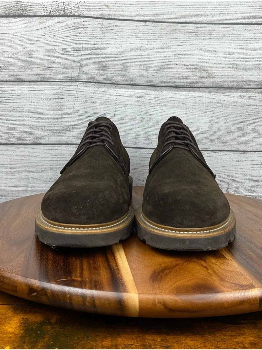 Bruno Magli Groover Dark Brown Suede Plain Toe Derby Made in Italy Men’s Size 11